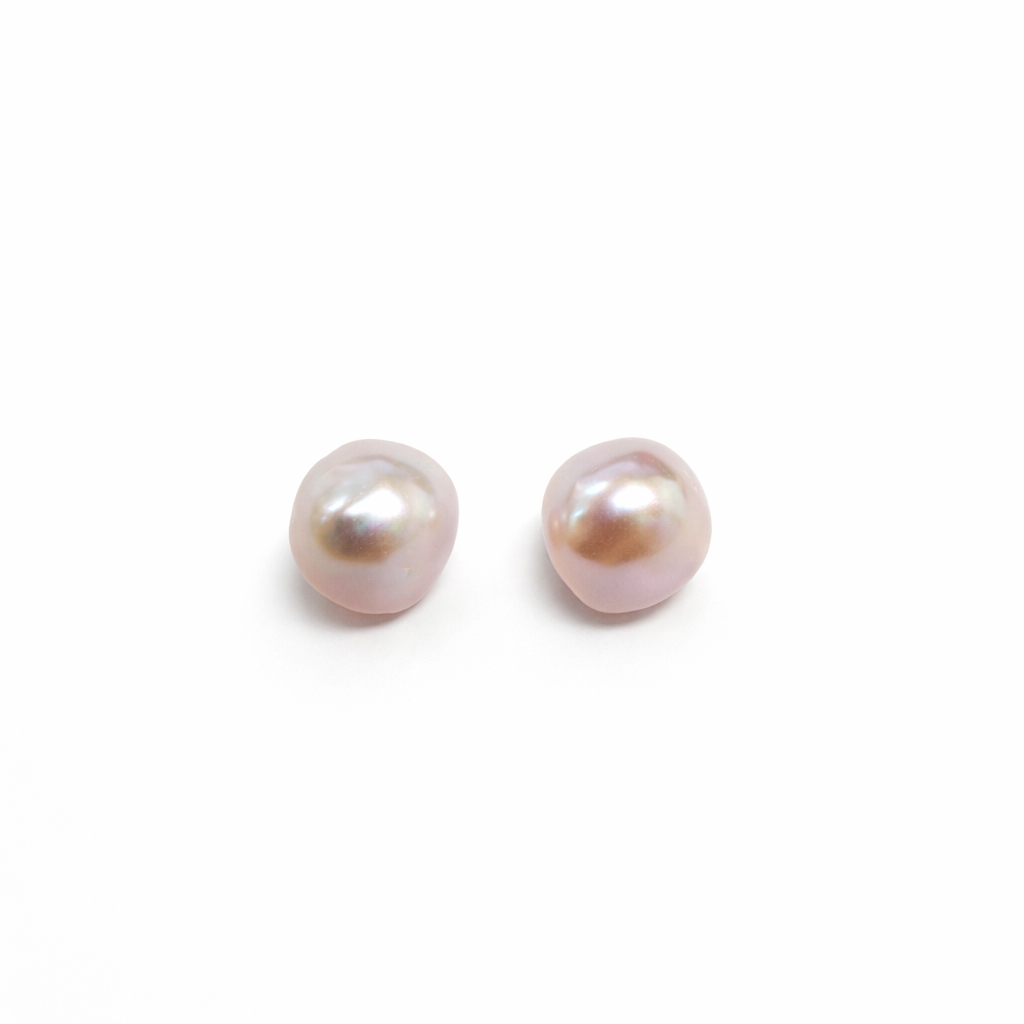 バロック淡水真珠 ピアス 11.0mm ピンク K10YG(ポスト・キャッチ)