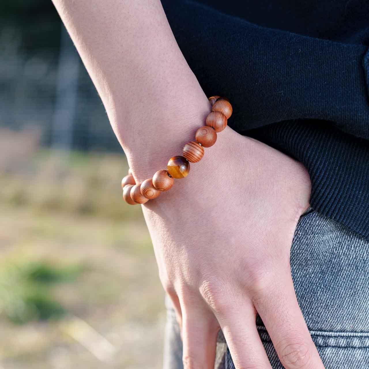 御山杉ブレスレット タイガーアイ